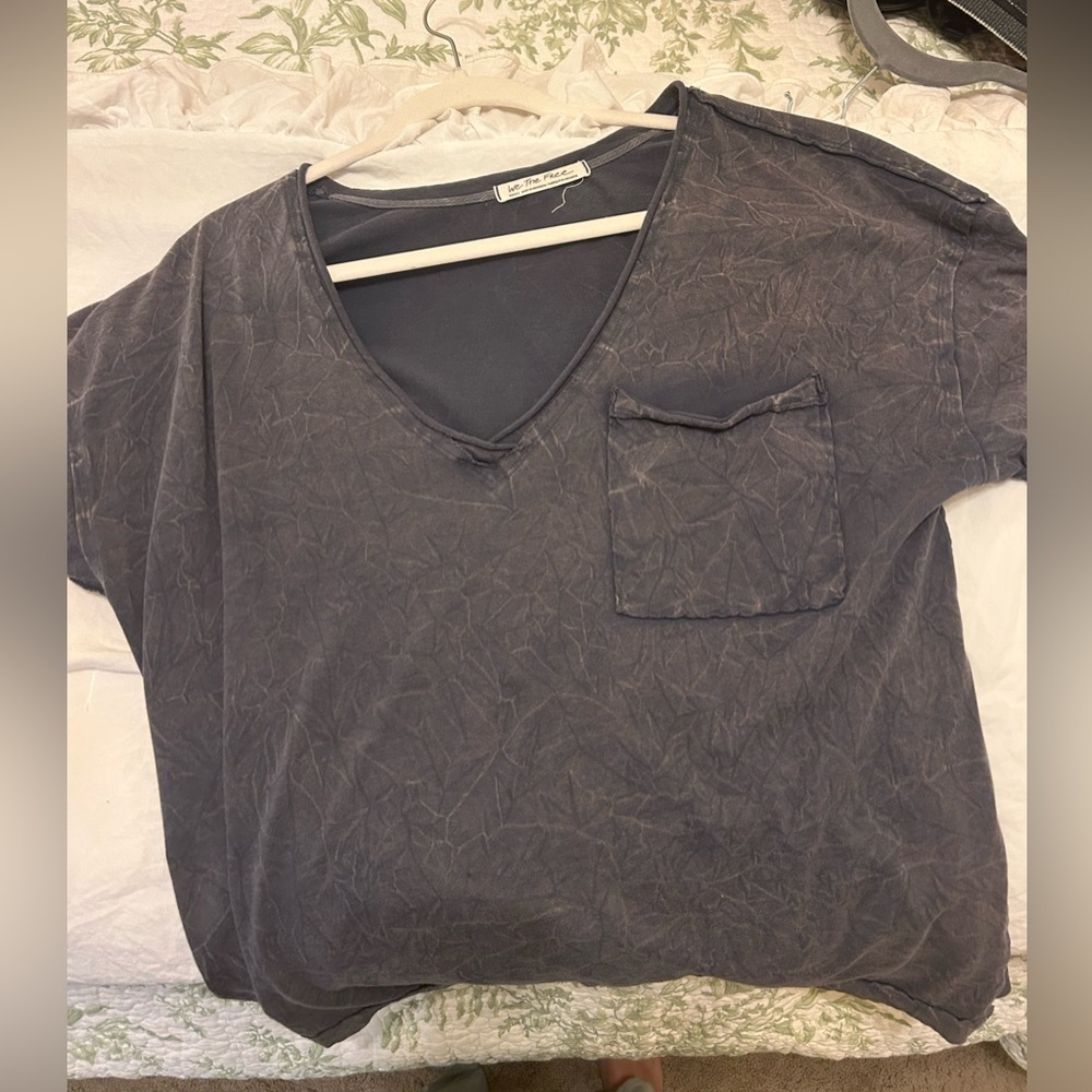 We The Free Charcoal V-Neck Tee